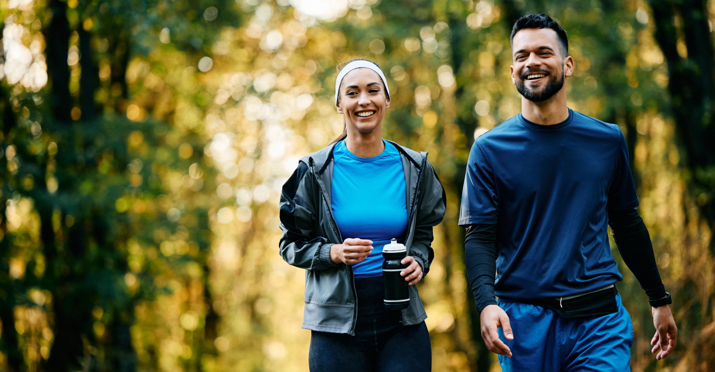 Couple walking for exercise